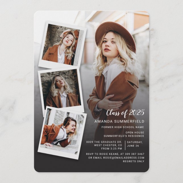 Invitación Graduation 2025 Photo Collage Grad Party (Anverso)