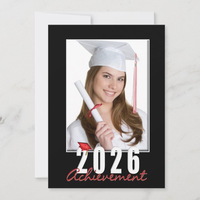 Invitación Graduation 2026 Achievement Photo Frame (Anverso)