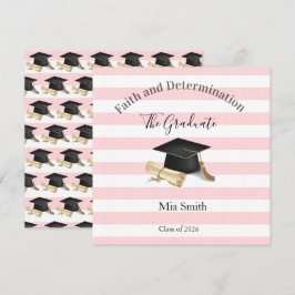 Invitación Graduation 2026 Invitation Pink Stripe