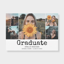 Graduation 6 Photo Vintage Invitation