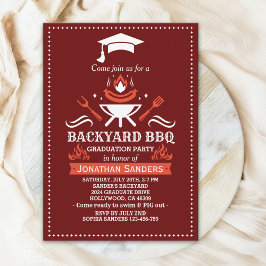Invitación Graduation BBQ Backyard Rustic