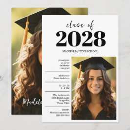 Invitación Graduation Black Cap And Tassel Photo Open House 