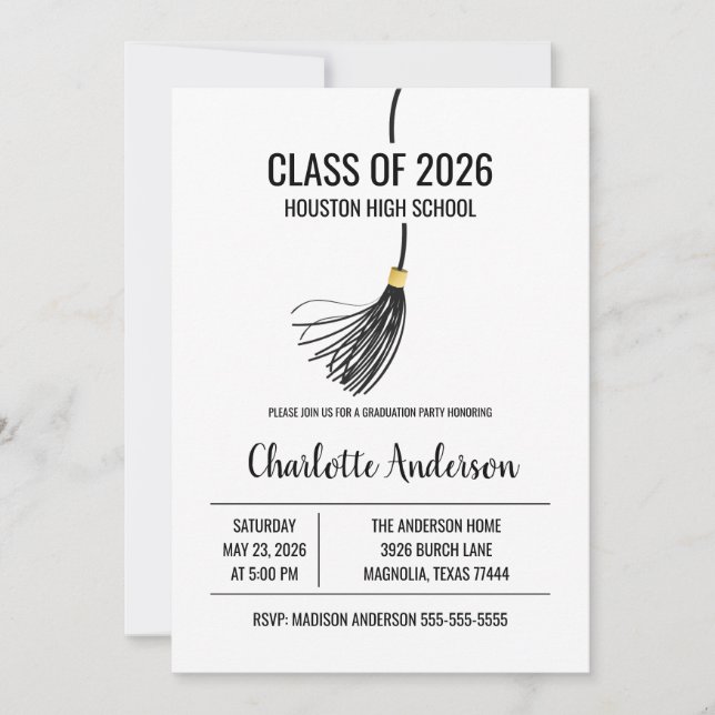 Invitación Graduation Cap Tassel Photo (Anverso)