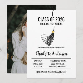 Invitación Graduation Cap Tassel Photo