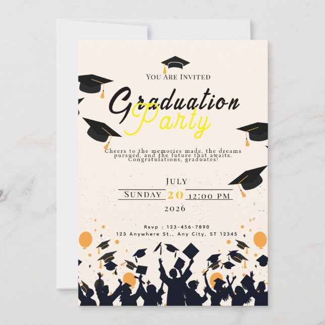 Invitación Graduation Digital Invitation Template – Modern Gr (Anverso)