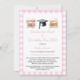 Invitación Graduation Feast Wordplay Fun BBQ Invitation