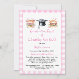 Invitación Graduation Feast Wordplay Fun BBQ Invitation