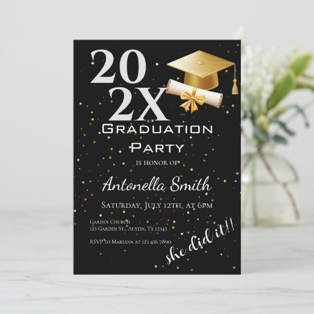 Invitación Graduation Invitation (Anverso de pie)
