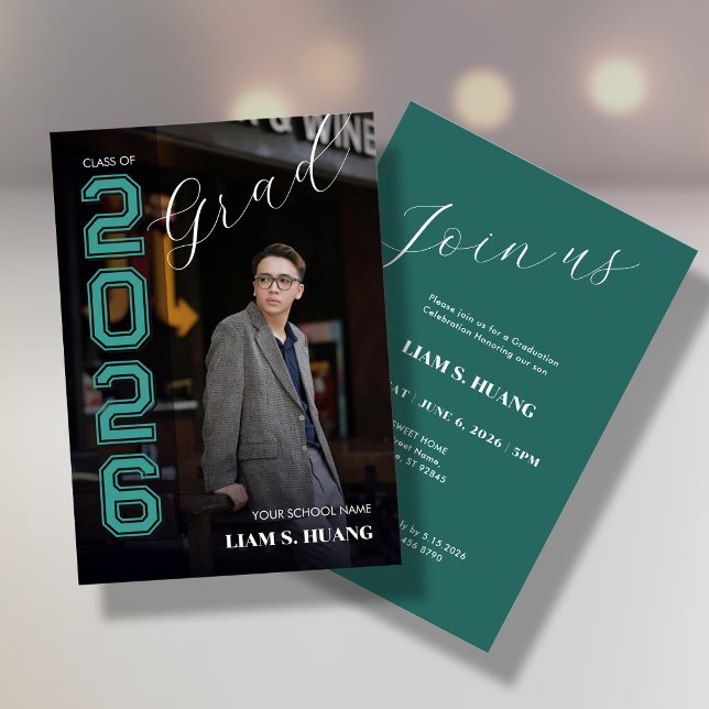 Invitación Graduation invitation with photo portrait (Subido por el creador)