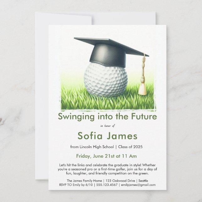 Invitación Graduation Party |  A Golf-Themed Graduation (Anverso)