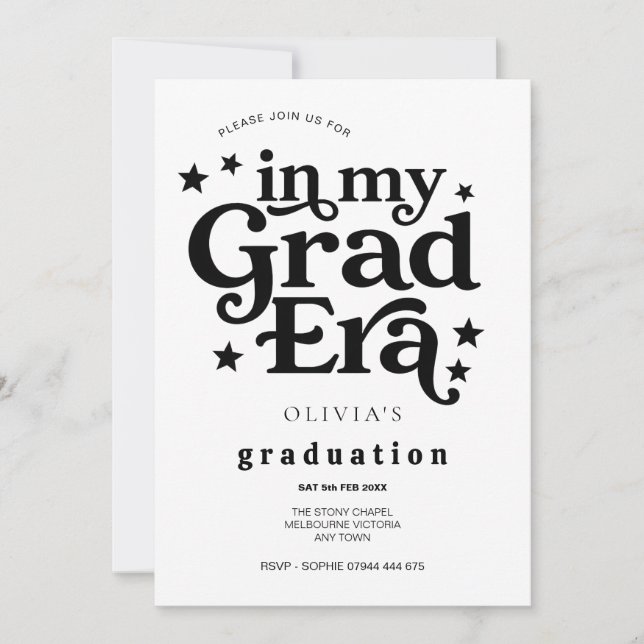 Invitación Graduation Party, Class of 2026, Modern Trendy (Anverso)