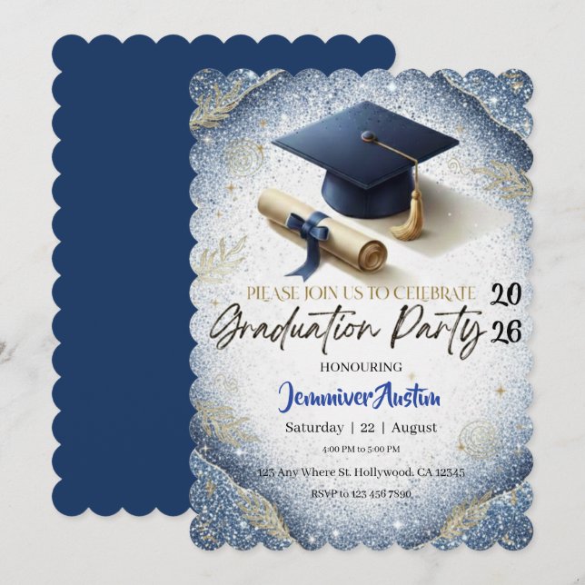 Invitación Graduation Party Invitation  (Anverso / Reverso)