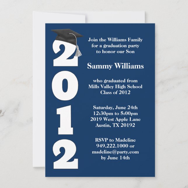 Invitación Graduation Party Invitation Class of 2012 (Anverso)