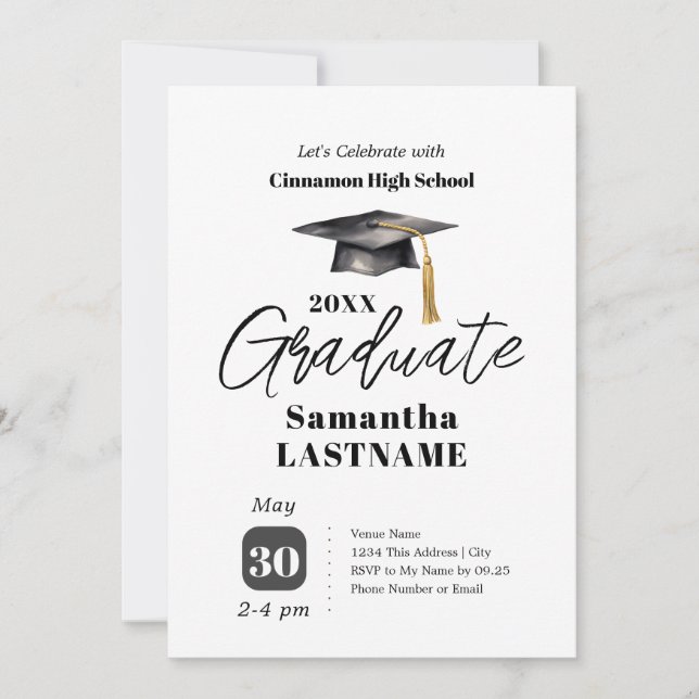 Invitación Graduation Party One Photo Invitations (Anverso)
