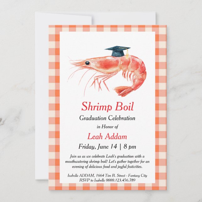 Invitación Graduation Party Shrimp Boil Invitation (Anverso)