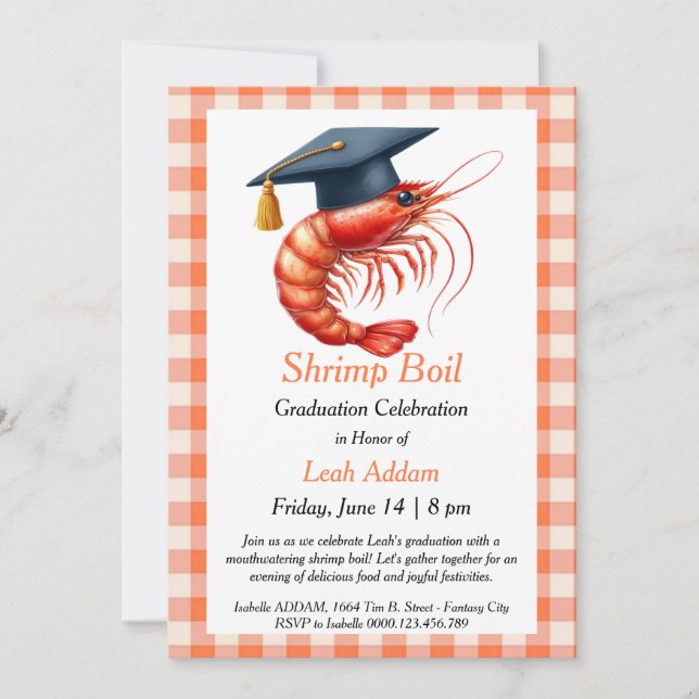 Invitación Graduation Party Shrimp Boil Invitation (Anverso)