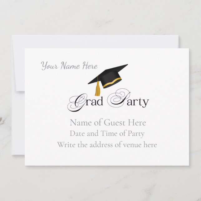 Invitación Graduation Party with Custom Name and Class Year (Anverso)
