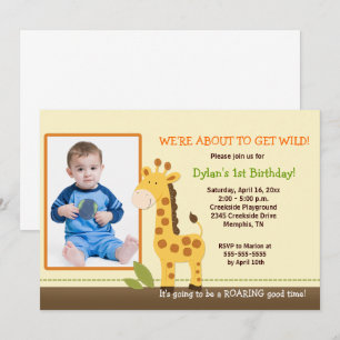 Invitación Grafa Adorable *FOTO* Cumpleaños 5x7