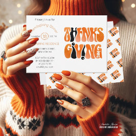 Invitación Graffiti blanco moderno Acción de Gracias Otoño Ot