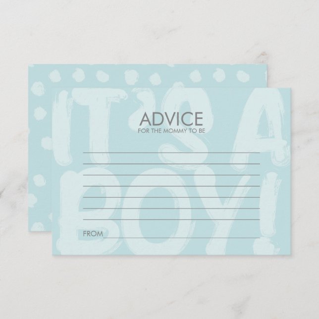 Invitación Graffiti Blue Baby Shower Advance Card Para Mamá (Anverso / Reverso)