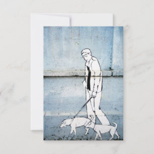 Invitación graffiti de caminante de perro en la calle branimi