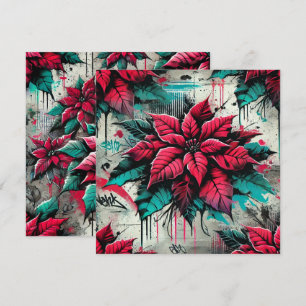 Invitación Graffiti de Poinsettia con forma de grungo impreso