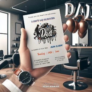 Invitación Graffiti del padre del mejor padre del fútbol