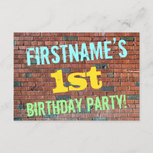 Invitación Graffiti en el muro de ladrillo inspirado en el pr