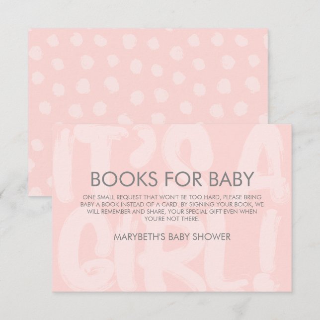 Invitación Graffiti Rosa Baby Shower Trae Una Solicitud De Li (Anverso / Reverso)