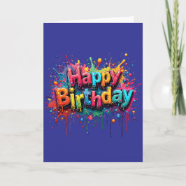 Invitación Graffiti Style Happy Birthday Card