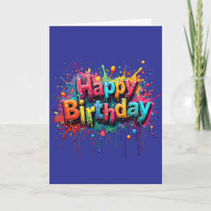 Invitación Graffiti Style Happy Birthday Card