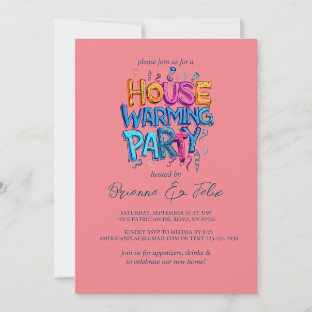 Invitación Graffiti Style House Moda Calentador Fiesta (Anverso)