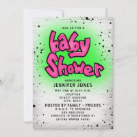 Graffiti verde ladrillo de Hip Hop Baby Shower de