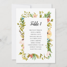 Invitación Gráfica de asientos de boda de verano. Plan de tab
