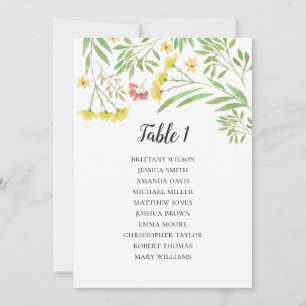 Invitación Gráfica de asientos de boda de verano. Plano de me