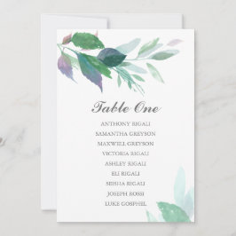 Invitación Gráfica de asientos de Boda de verde, plan de tabl