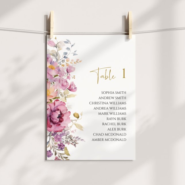 Invitación Gráfica de asientos de Boda Purple Wildflowers (Subido por el creador)