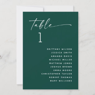 Invitación Gráfica de asientos de Bodas verdes Verde azulados