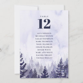 Invitación Gráfica de asientos del número de tabla de bosque 