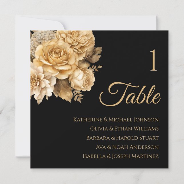 Invitación Gráfica de asientos para Bouquet de flores neutras (Anverso)