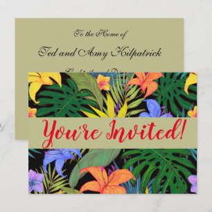 Invitación Gráfica de flor tropical Hawai Aloha