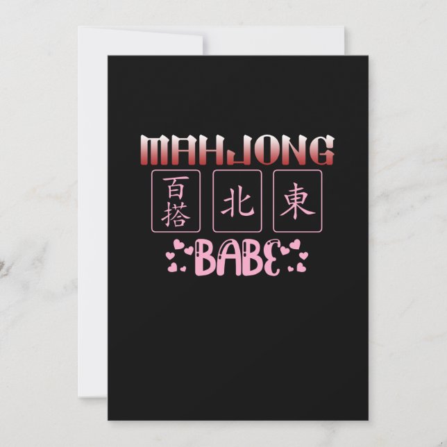 Invitación Gráfica Mahjong Babe Game Player Mahjong Games (Anverso)