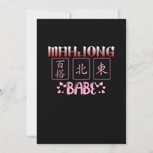Invitación Gráfica Mahjong Babe Game Player Mahjong Games