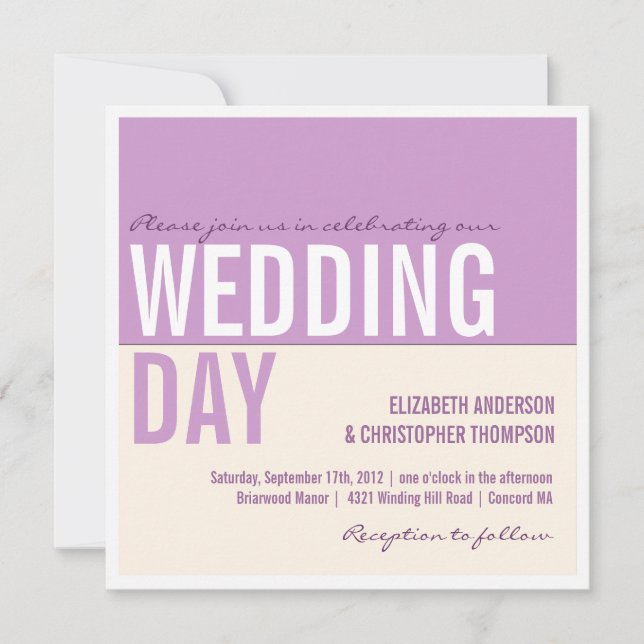 Invitación gráfica moderna intrépida de la boda (Anverso)