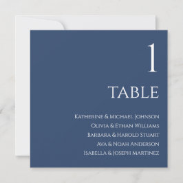Invitación Gráfico de asientos boda - Azul oscuro y blanco