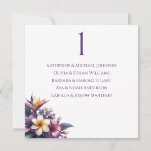 Invitación Gráfico de asientos boda- Floral tropical