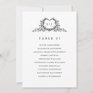 Invitación Gráfico de Asientos con Cresta de Caligrafía Minim