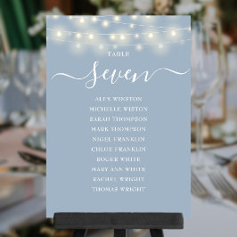 Invitación Gráfico de Asientos con Luces Azules Polvorientas 