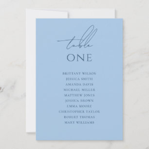 Invitación Gráfico de Asientos de Boda Azul Cielo Pastel Mode