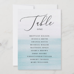 Invitación Gráfico de Asientos de Boda Azul Náutico. Oceánico